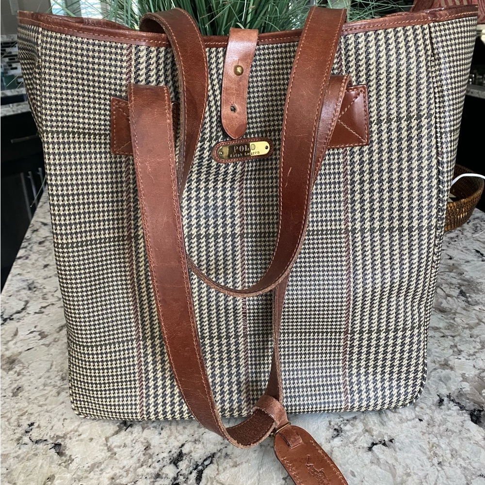 Vintage Polo by Ralph Lauren Houndstooth Tote